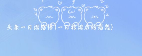 头条一日游感悟(一日旅游后的感想)