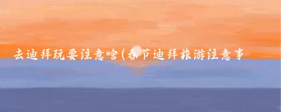 去迪拜玩要注意啥(春节迪拜旅游注意事项)