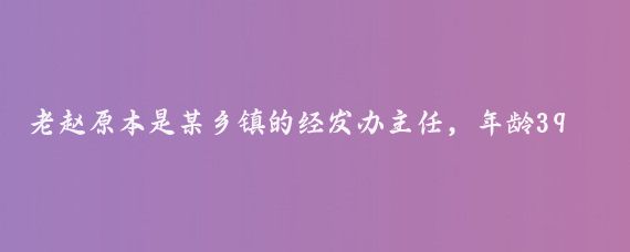 老赵原本是某乡镇的经发办主任，年龄39岁，是科级干部