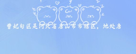 曹妃甸区是河北省唐山市市辖区，地处唐山南部沿海、渤海湾中心地带，旅游资源丰富